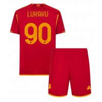 Fotbalové Dres AS Roma Romelu Lukaku #90 Dětské Domácí 2023-24 Krátký Rukáv (+ trenýrky)